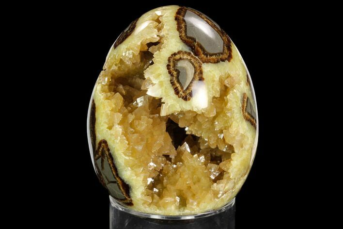 Calcite Crystal Filled Septarian Geode Egg - Utah #123843
